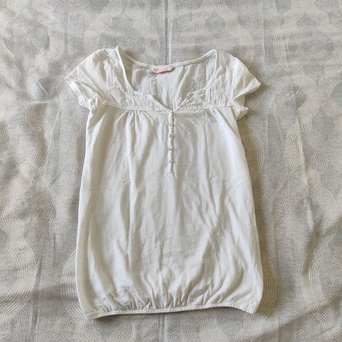 Biała bluzka S  t-shirt damska/koszulka biała na krótki rękaw