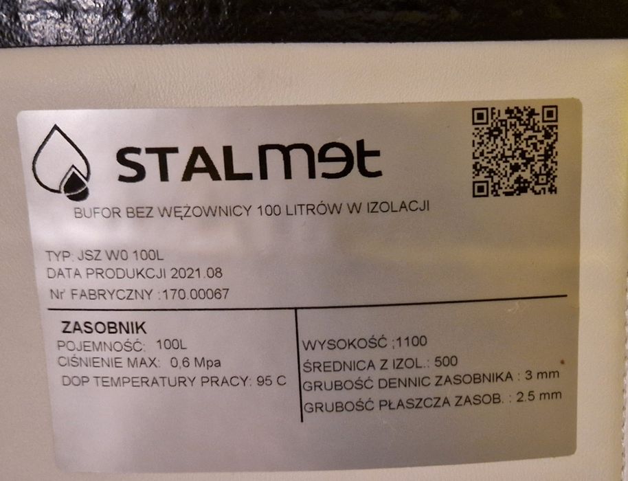 Bufor 100L bez wężownicy