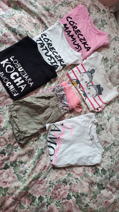 Paka dla dziewczynki 122 128 lato Zara reserved River island koszulki