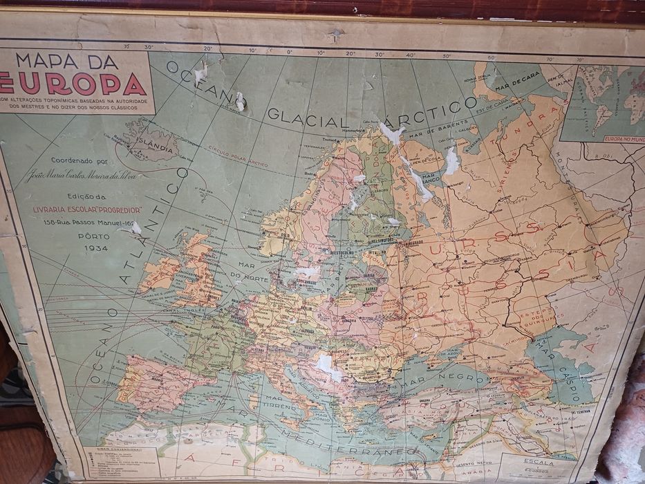 Mapas antigos Europa e america do sul