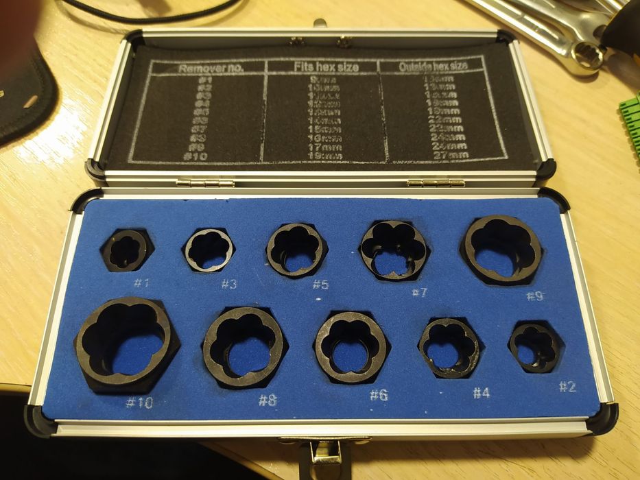 Екстрактори для злюзованих гайок та головок болтів