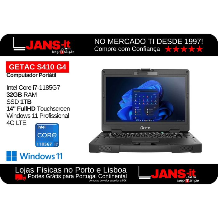 Getac S410 G4 | i7-1185G7, 32GB, SSD 1TB, 14″ FHD, TouchScreen, 4G LTE64739828160514122