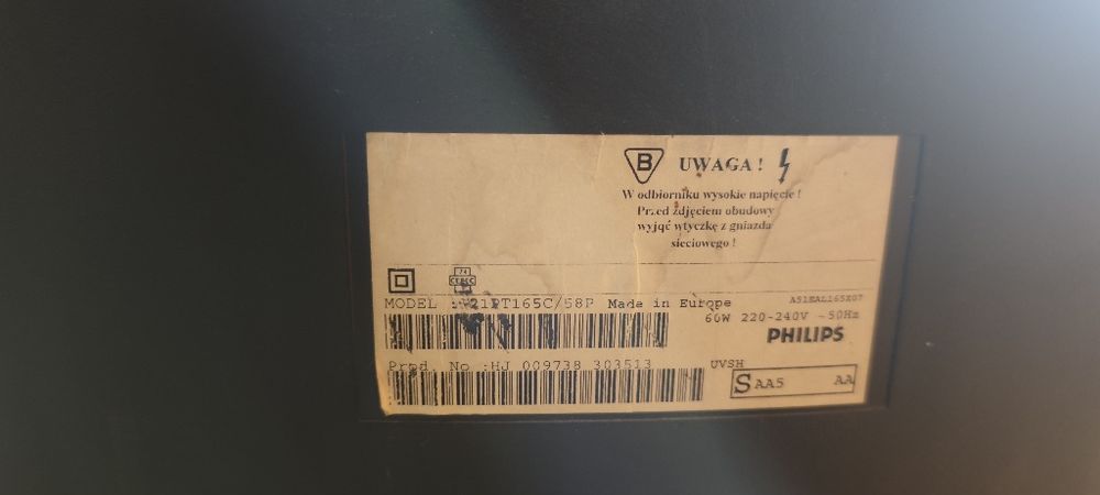 Telewizor kineskopowy Philips | 21 cali | Philips 21pt165c/58p