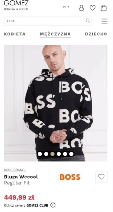 Męska bluza boss z kapturem