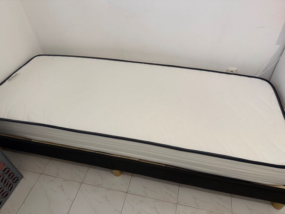 Conjunto Cama Solteiro COMO NOVO – Colchão Ortopédico 80x200 + Sommier