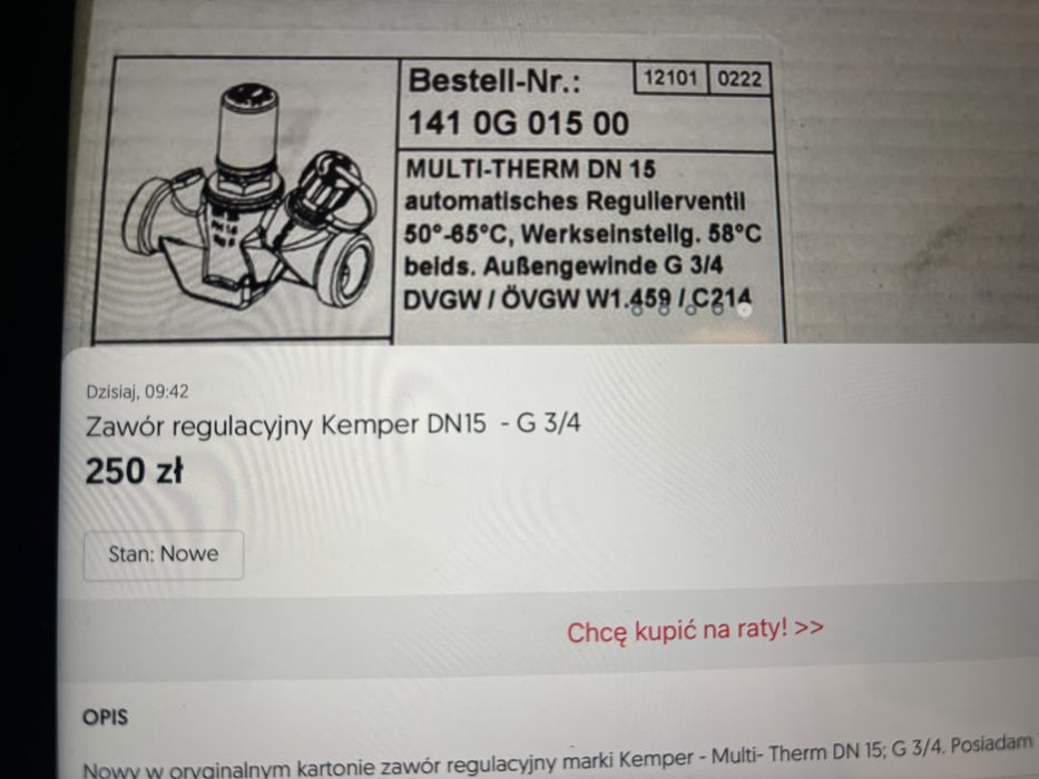 Zawór regulacyjny Kemper DN15 - G 3/4