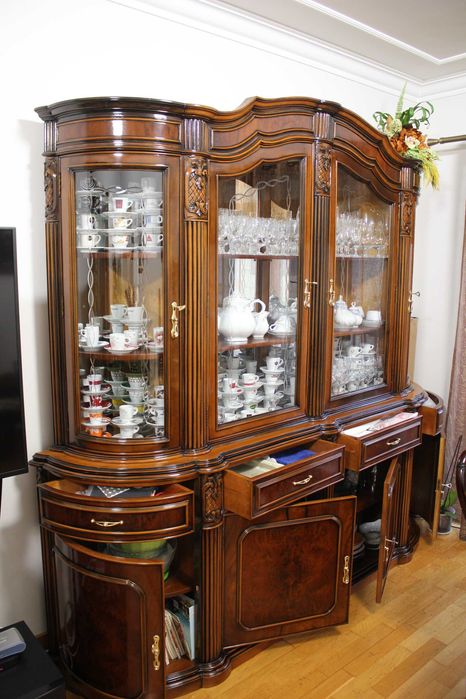 conjunto móveis sala madeira cerejeira