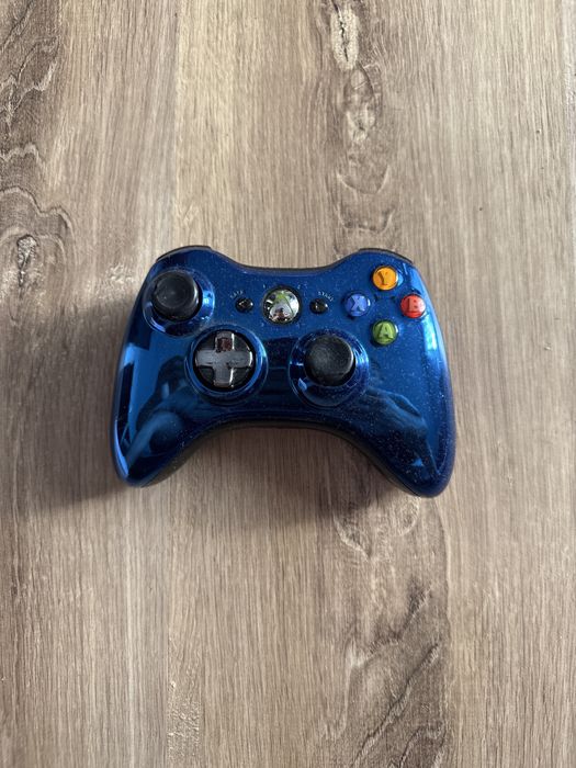 Pad kontroler do konsoli Xbox 360 unikat blue chrome niebieski stan bdb