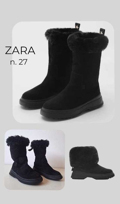 Botas Zara forradas a pelo n.º 27 - ótimo estado