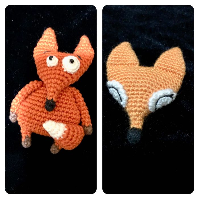 брошка «Лисичка», вʼязана