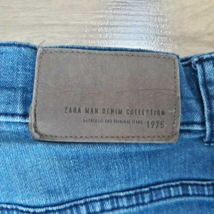 ZARA MAN jeansy biker niebieskie 46 jak nowe