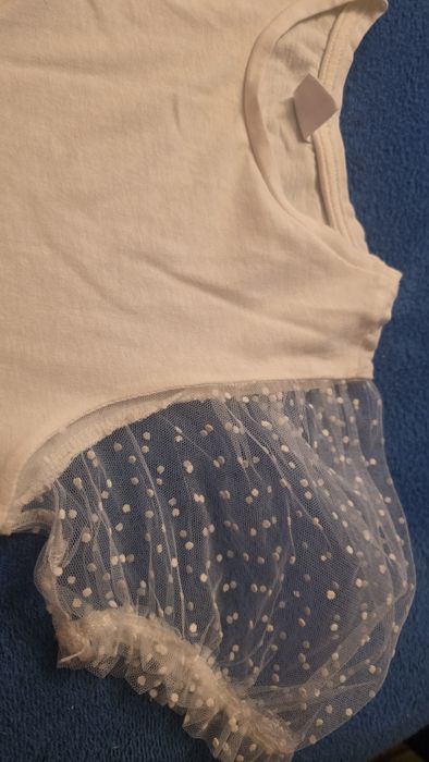Bluzka Biała dziewczęca H&M 134