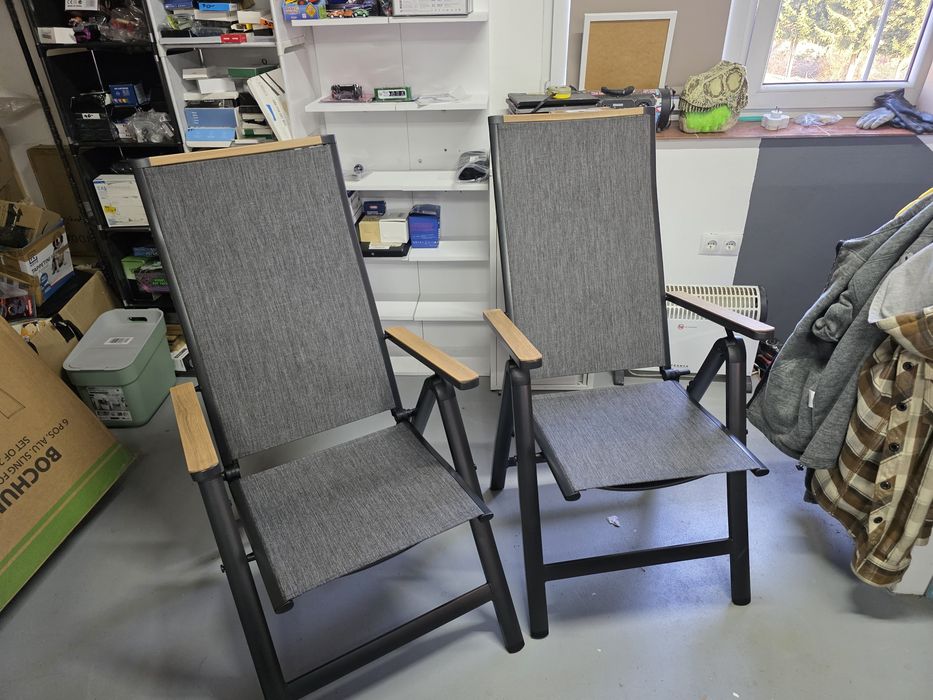 Krzesła  fotele ogrodowe/kempingowe - regulowane oparcie