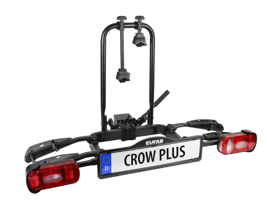 Składany uchylny bagażnik na rowery Eufab Crow Plus dostawka 2+1