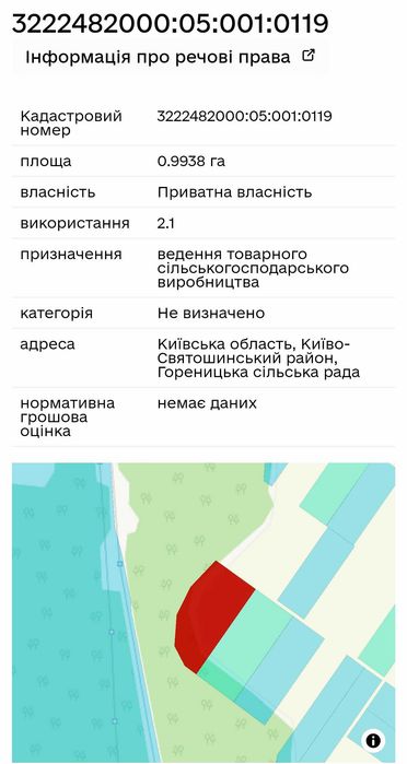 Ділянка с.Горбовичі 1га 30000у.о.