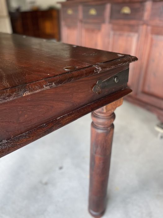 Stół kolonialny palisander drewniany indyjski stary vintage retro