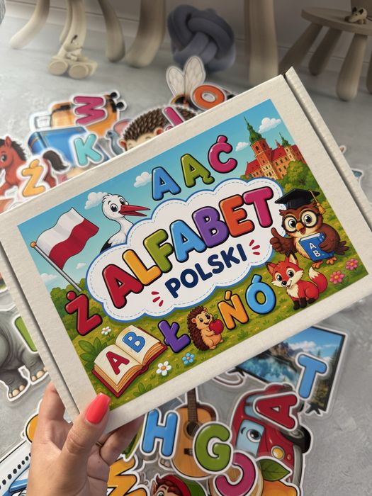 Абетка на липучках. Українська, польська, англійська.