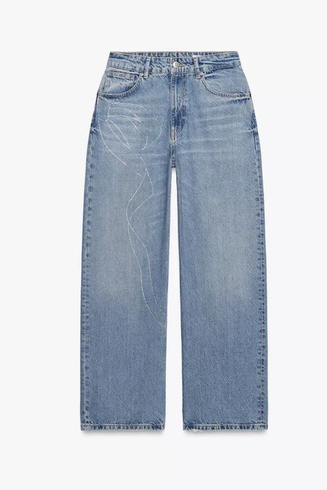 Джинси з камінчиками Zara M 38 L 40 Xl 42