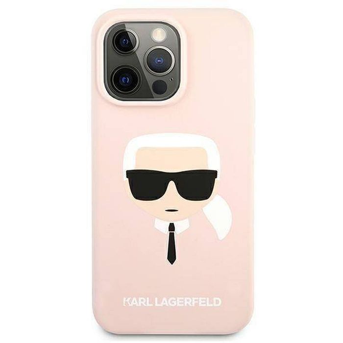 KARL LAGERFELD futerał do IPHONE 13 Pro KLHCP13LSLKHLP (Silicone K. Head) rózowy
