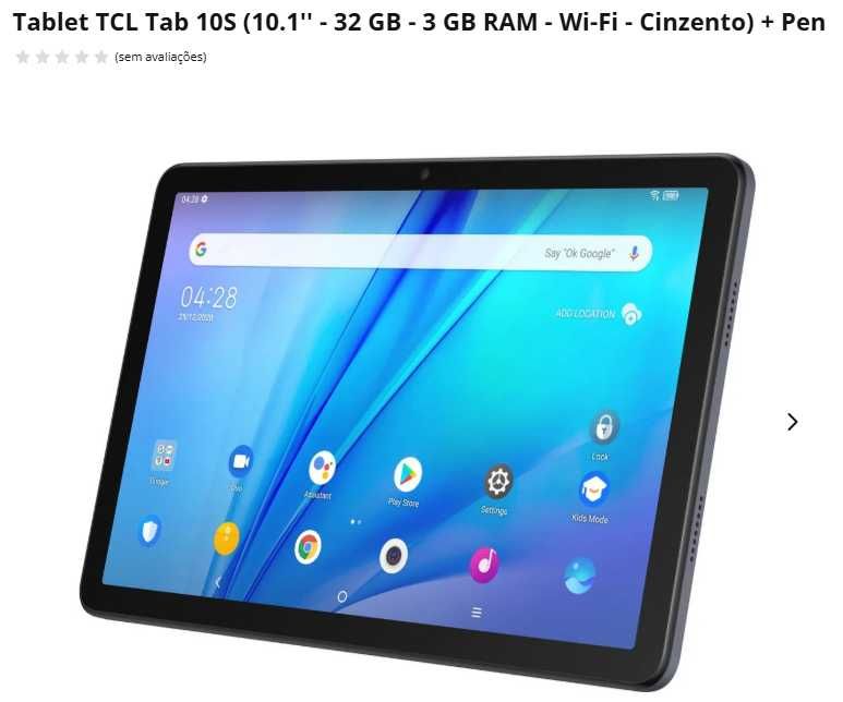 Tablet TCL TAB 10s (32g + 3g RAM) + Capa + Caneta