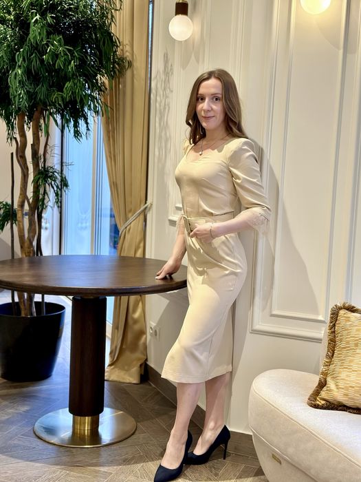 Сукня вечірня, кремова