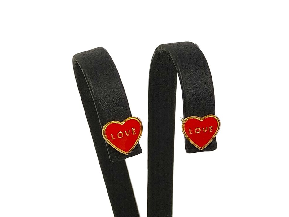 Złote kolczyki SERCA LOVE 585 0,89G SZTYFT