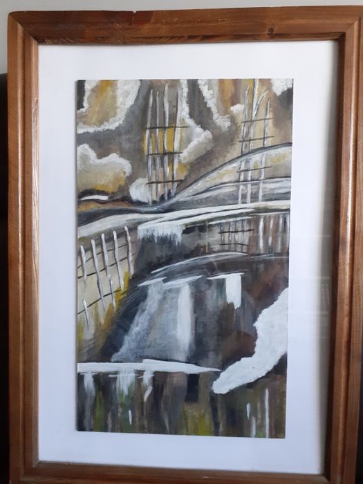 Panel malarski abstrakcja ręcznie malowany 30 na 50