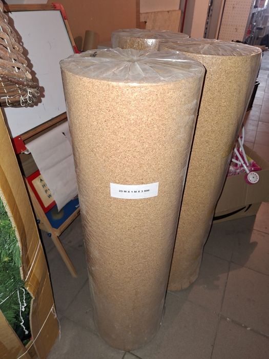 Rolos de Cortiça Natural 20m x 1m x 3mm – Novos