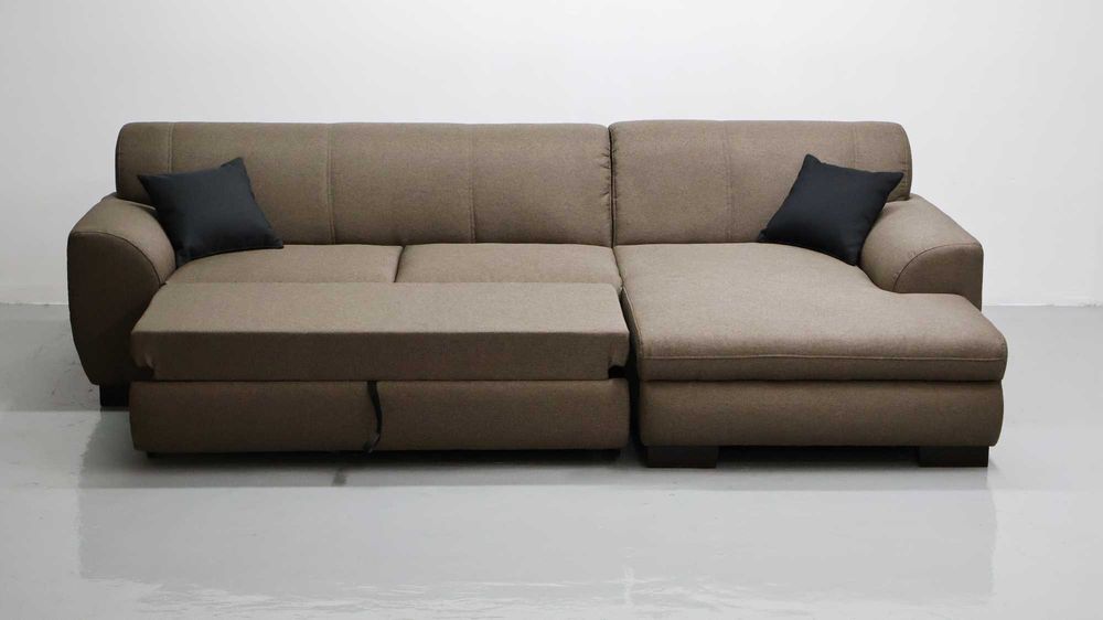 TLX Narożnik z funkcją spania brązowy kolor rozkładana rogówka sofa
