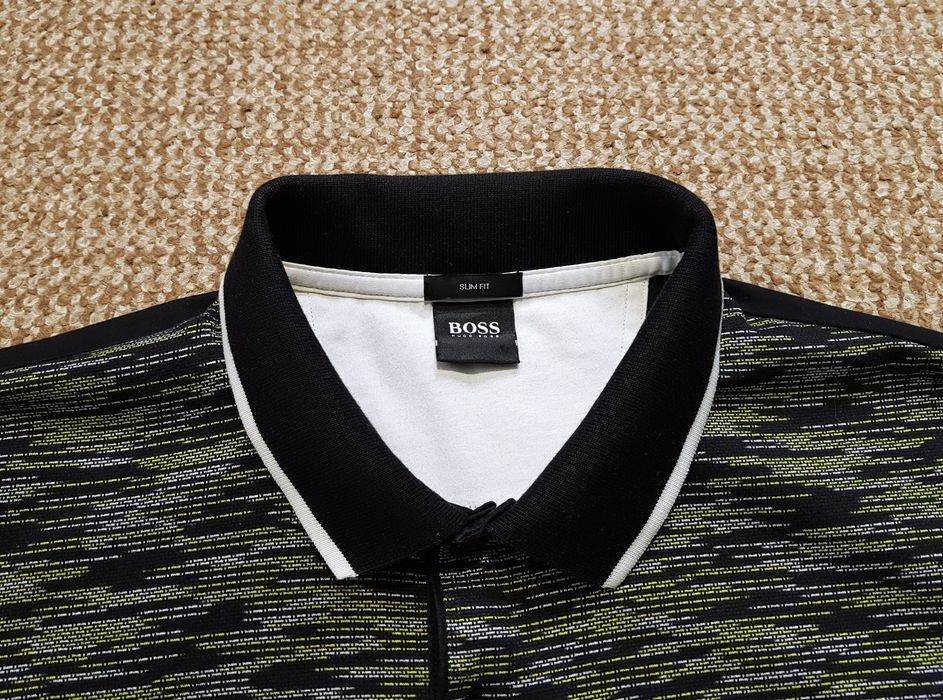 HUGO BOSS поло футболка slim fit оригінал L чорне
