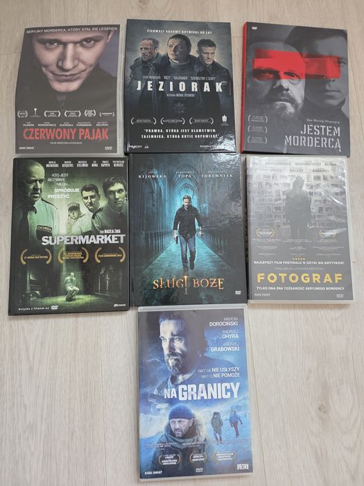 Zestaw filmów: Jeziorak, Jestem Mordercą, Czerwony Pająk, Fotograf itd