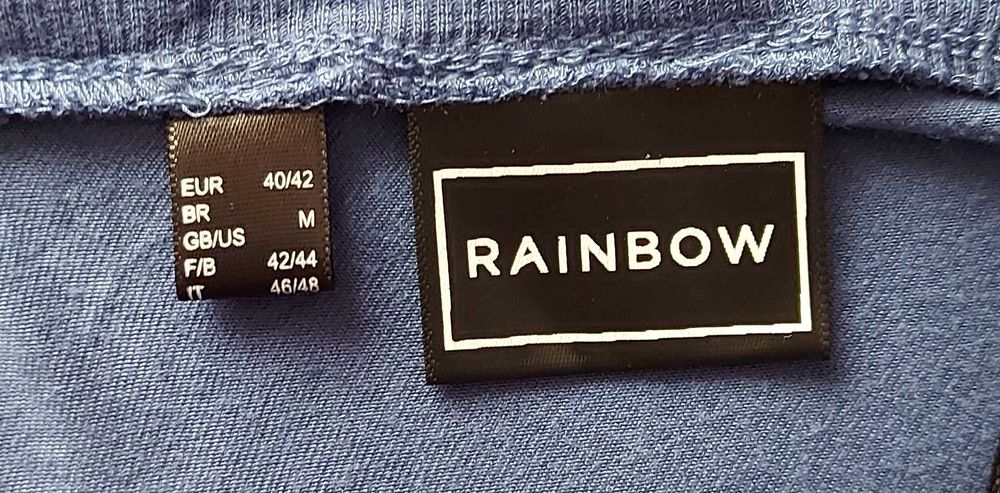 Cienka bluzka, naklejka kwiaty, napisy, Rainbow, 40-42, 2