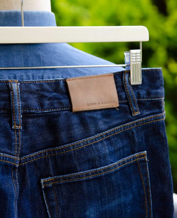 Klasyczne jeansy Spier & Mackay r32, 100% bawełna, denim premium, granatowe, 340g