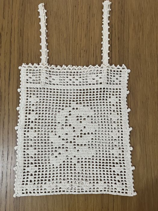 Crochet cotton handbag miu miu inspired