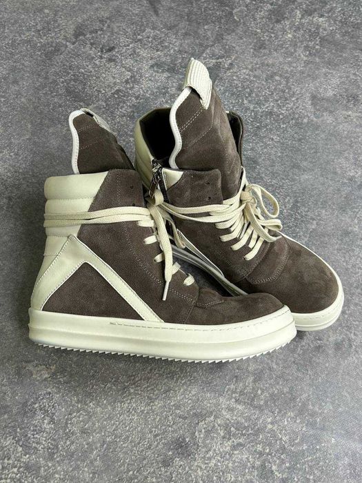 Кеди Rick Owens Geobasket Ramones jumbo laces коричневі opium archive