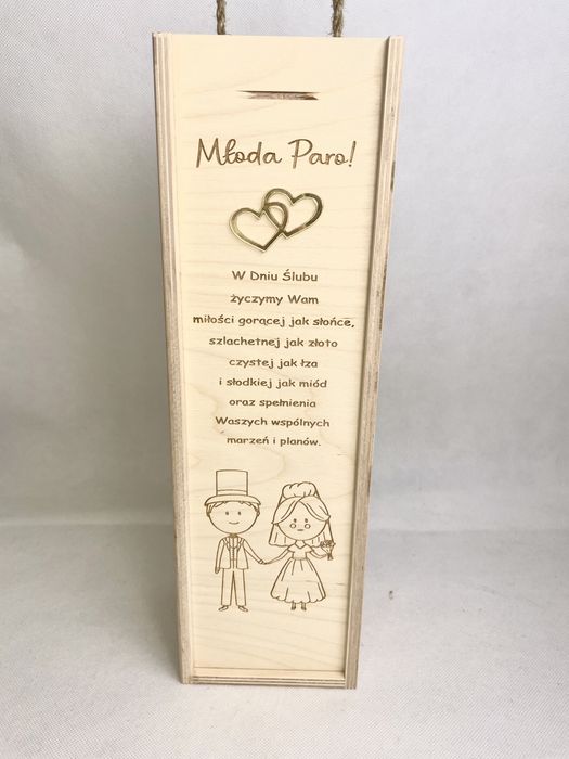 Prezent ślubny, skrzynka na alkohol