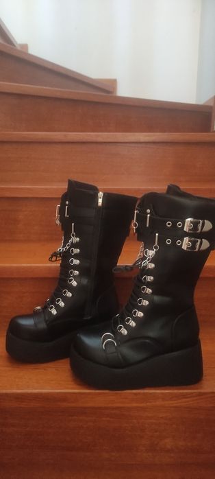 Damskie gotyckie buty botki na platformie 38