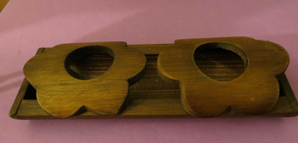 Antique Wooden Two-Candle Candelabra – 22 cm – New