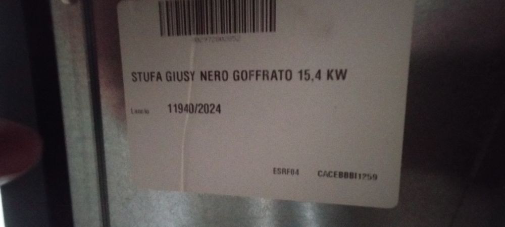 Piec na Pellet Stufa  GIUSY NERO GOFFRATO 15,4 KW