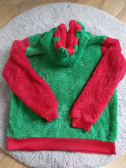 Bluza z kapturem ciepła futerko dzwonki świąteczna unisex 42 44