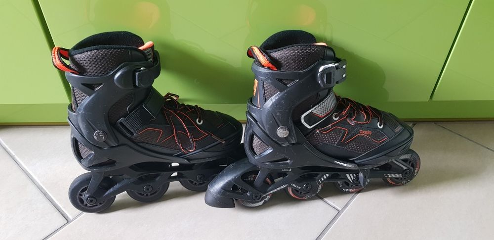 Rolki Oxelo czarno pomarańczowe 35-38