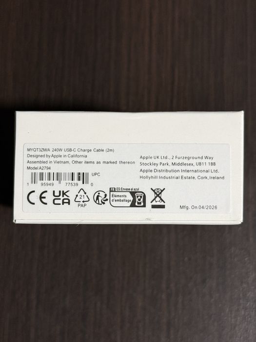 Kabel przewód USB-C 240W 2m