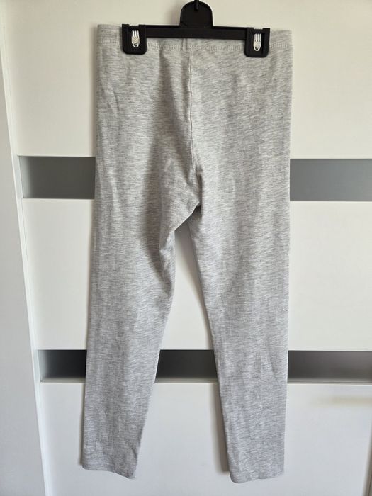 2x legginsy szare brokat H&M r. 134cm 8-9lat