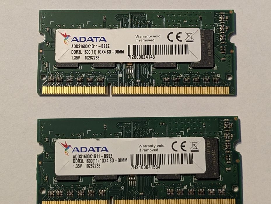 Pamięć RAM ADATA DDR3L 1 GB 1600 MHz sodimm 2szt.