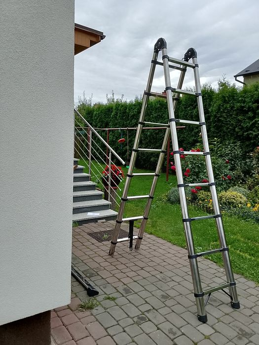 Drabina teleskopowa 5,05 m (2x2,5) stal nierdzewna