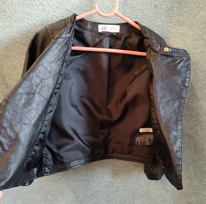Ramoneska dziewczęca, czarna, kurtka H&M r.110
