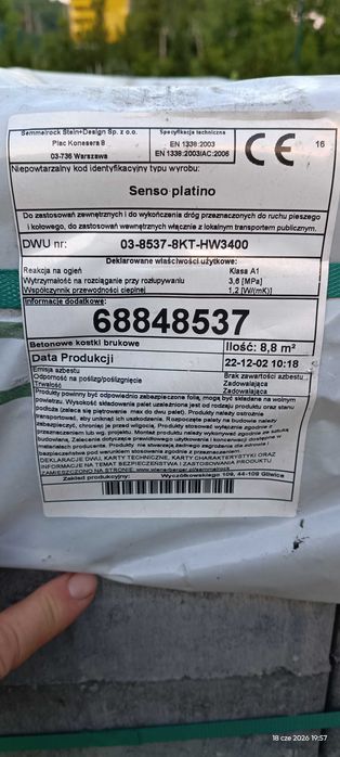 Kostka brukowa 8cm SENSO PLATINO Semmelrock 6,6 m2 szara