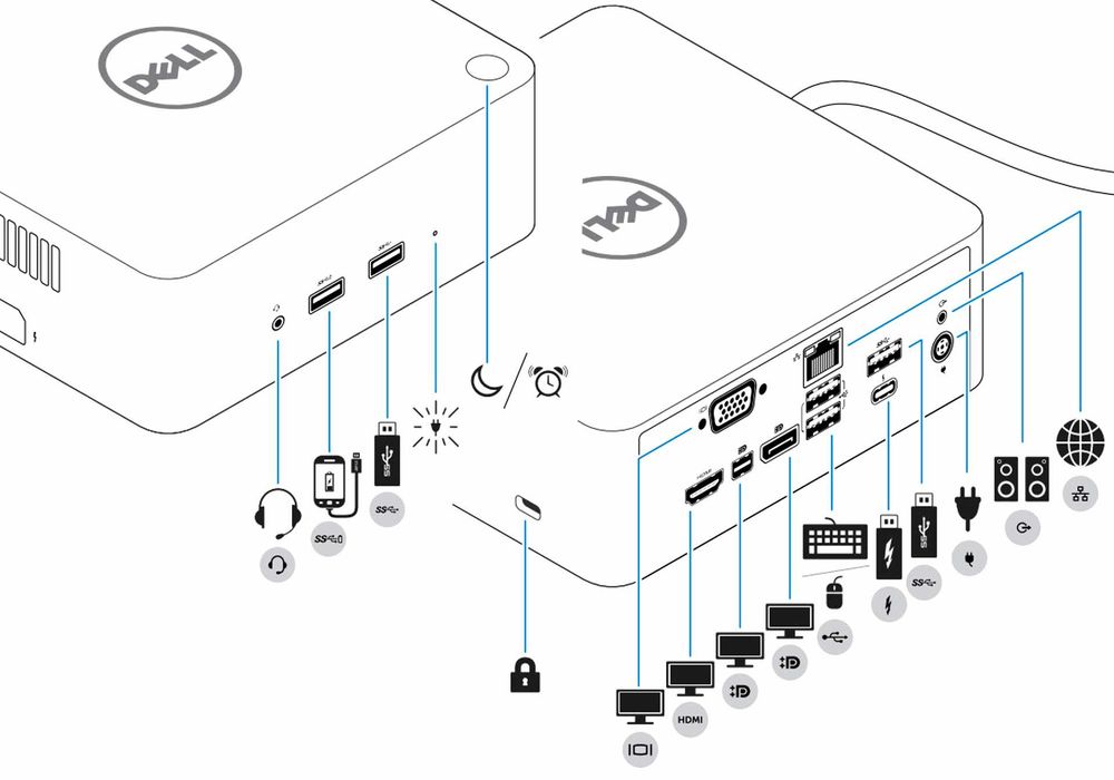 Док-станция Dell Video 5K K16A TB16 Thunderbolt PRO любому ноутбуку/ПК ...