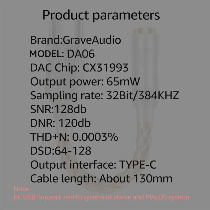 GraveAudio DA06 CX31993 ЦАП (DAC) для навушників
