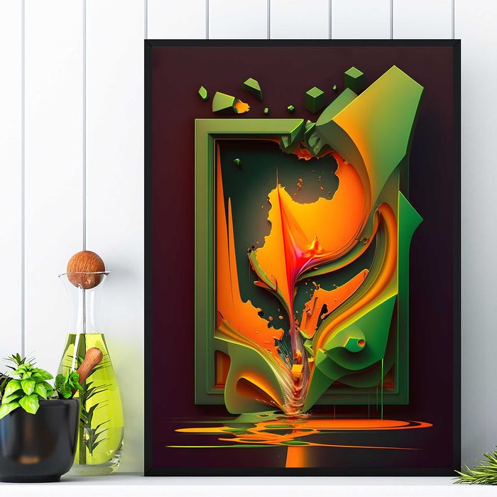 plakat abstrakcja 3d, plakat obraz do pokoju trójwymiarowa abstrakcja